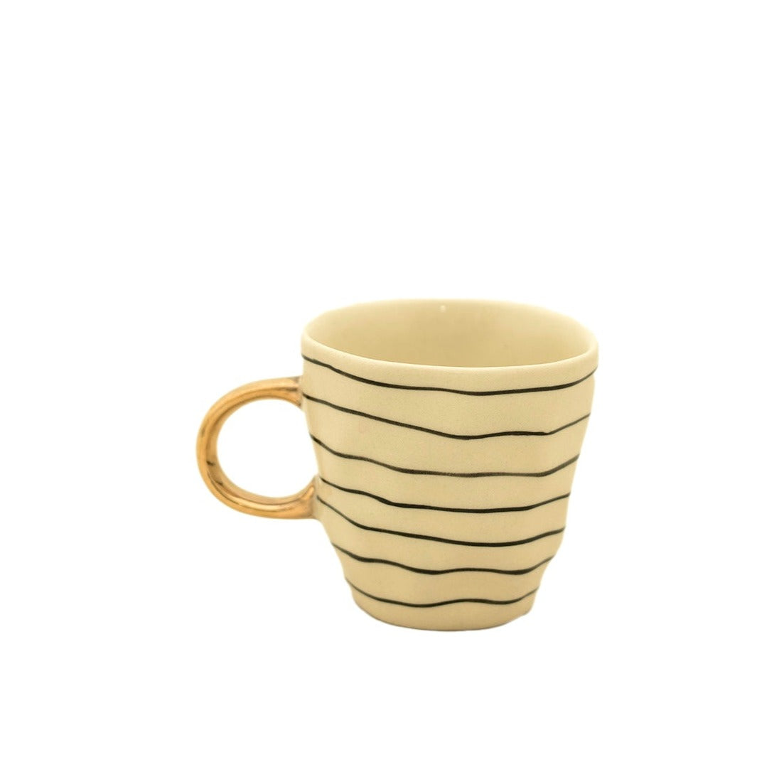 Estelle Mug Round Lines Black