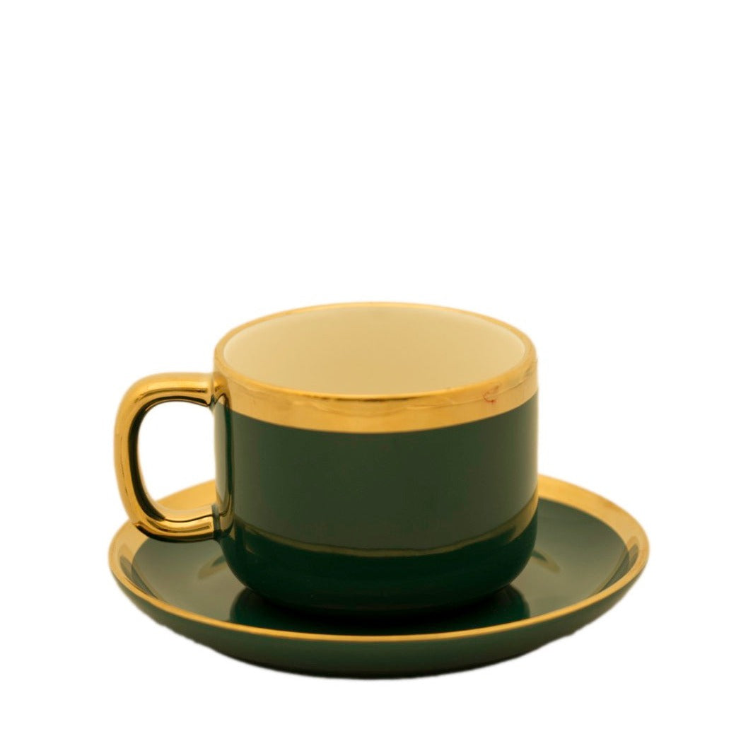 Elegance Cup Saucer Set Emerald