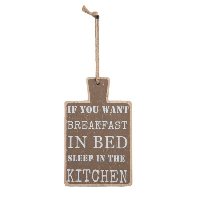 Brown Breakfast In Bed Wall Quote