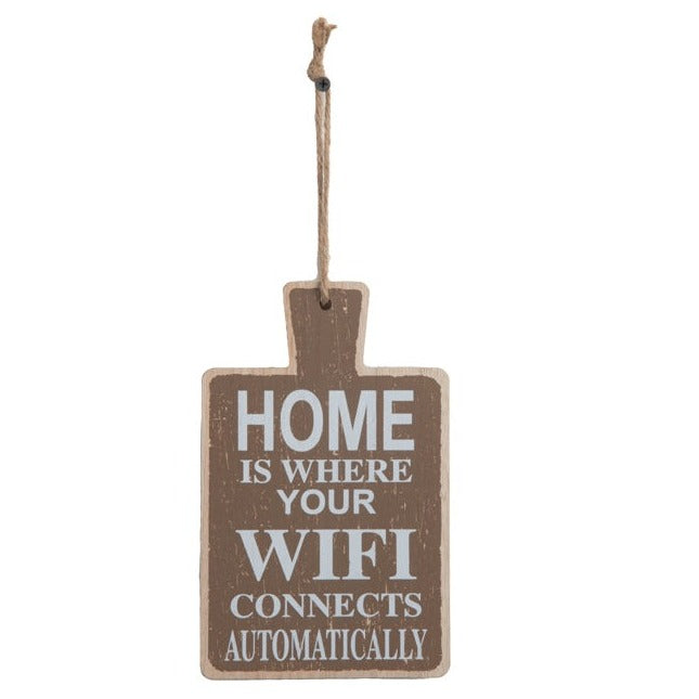 Brown Home WIFI Wall Quote
