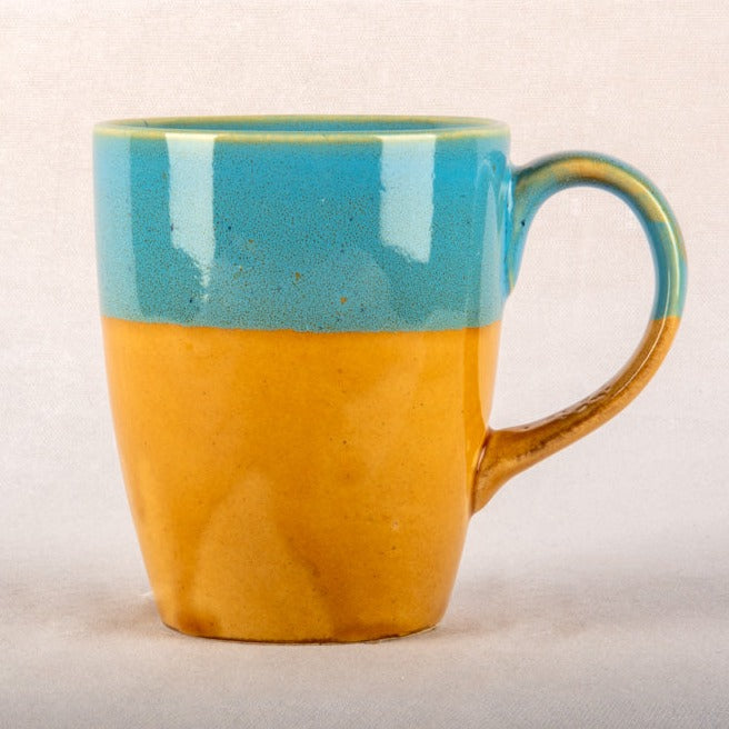 Coffee Mug Teal Mustard
