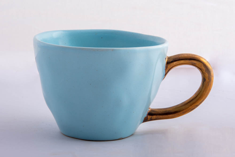 Tea Cup Ceramic Powder Blue