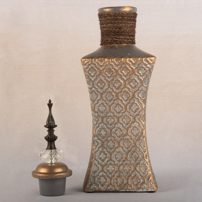 Jute Grey Temple Jar - Medium