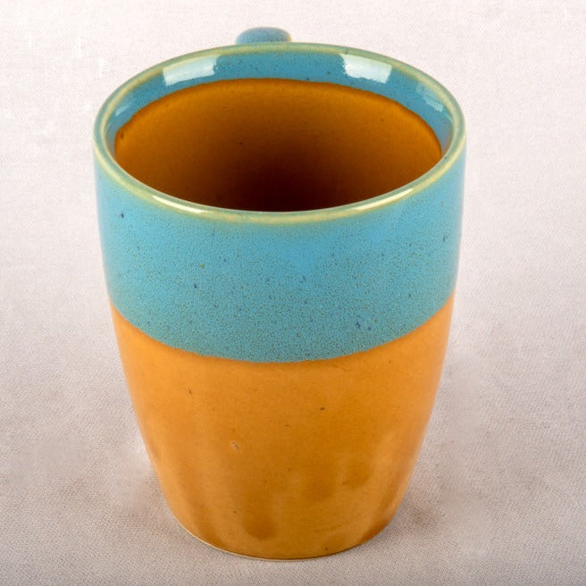 Coffee Mug Teal Mustard