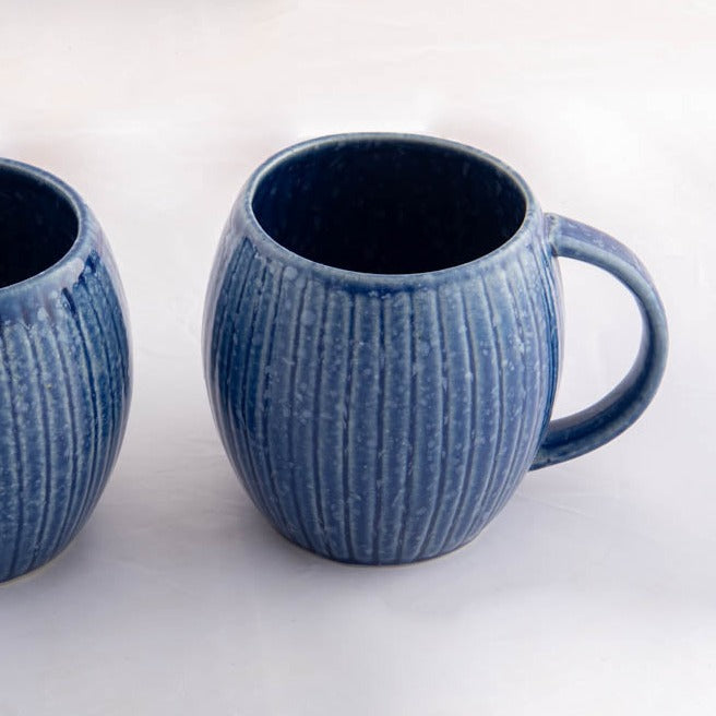 Coffee Mug Blue Curve Stripes