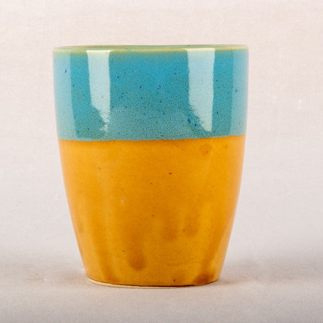 Coffee Mug Teal Mustard