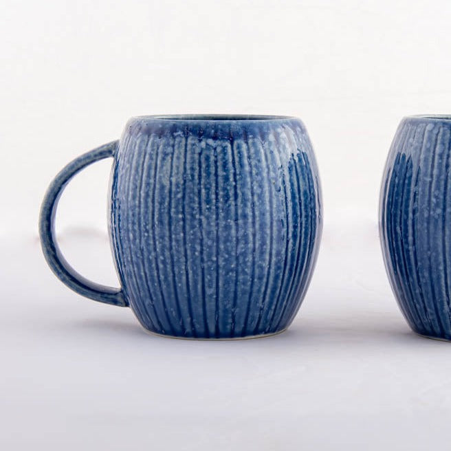 Coffee Mug Blue Curve Stripes