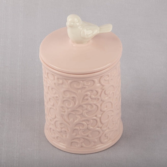 Pink Bird Storage Jar