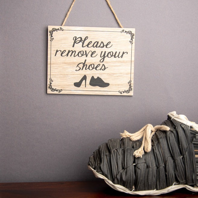 Cream Remove Shoes Wall Quote