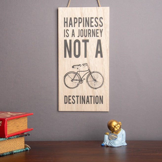 Cream Happiness Journey Wall Quote