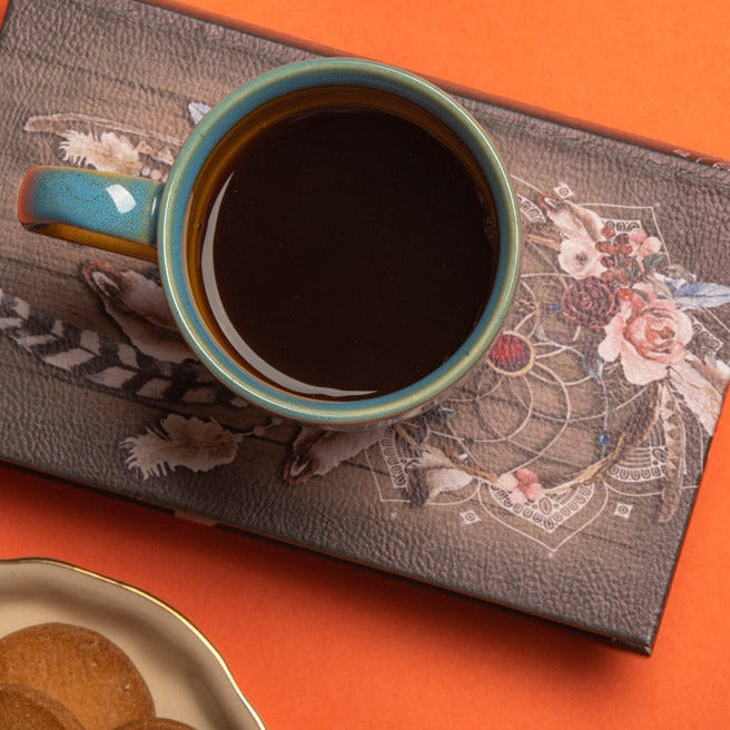 Coffee Mug Teal Mustard